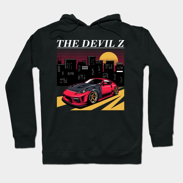 The Devil Z 370z Hoodie by Planet of Tees